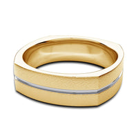 atjewels 18K Two Tone Gold Over .925 Sterling Silver Round Plain Band Ring For Men's MOTHER'S DAY SPECIAL OFFER - atjewels.in