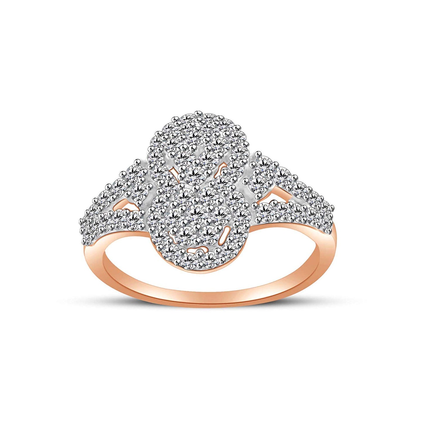 atjewels Round Cut White CZ 14k Rose Gold Over .925 Sterling Silver Engagement Ring For Girl's & Women's For Navratri Special - atjewels.in