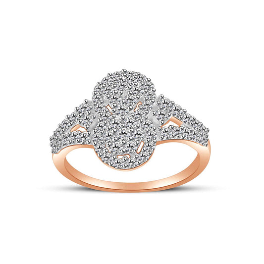 atjewels Round Cut White CZ 14k Rose Gold Over .925 Sterling Silver Engagement Ring For Girl's & Women's For Navratri Special - atjewels.in