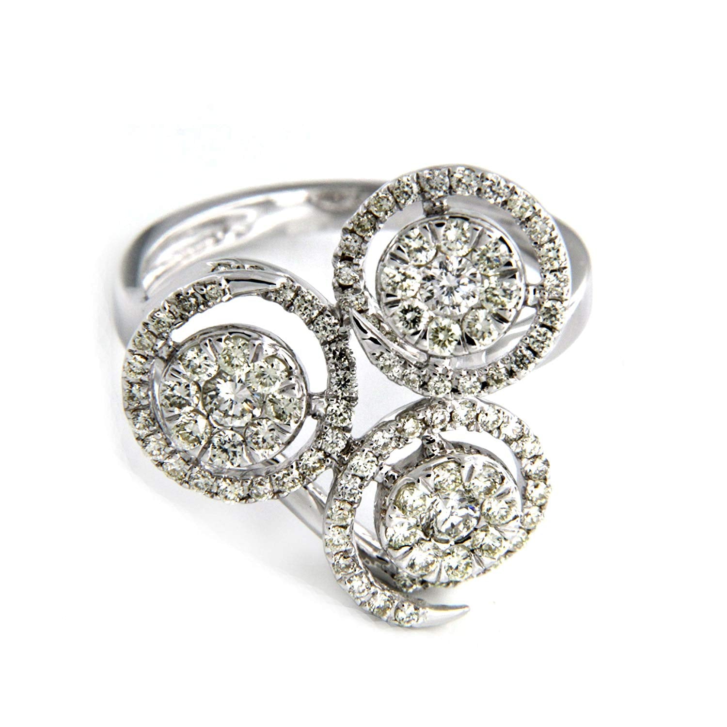 atjewels Solid 18K White Gold Over .925 Streling Silver CZ Cocktail Ring MOTHER'S DAY SPECIAL OFFER - atjewels.in