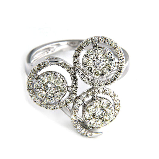 atjewels Solid 18K White Gold Over .925 Streling Silver CZ Cocktail Ring MOTHER'S DAY SPECIAL OFFER - atjewels.in