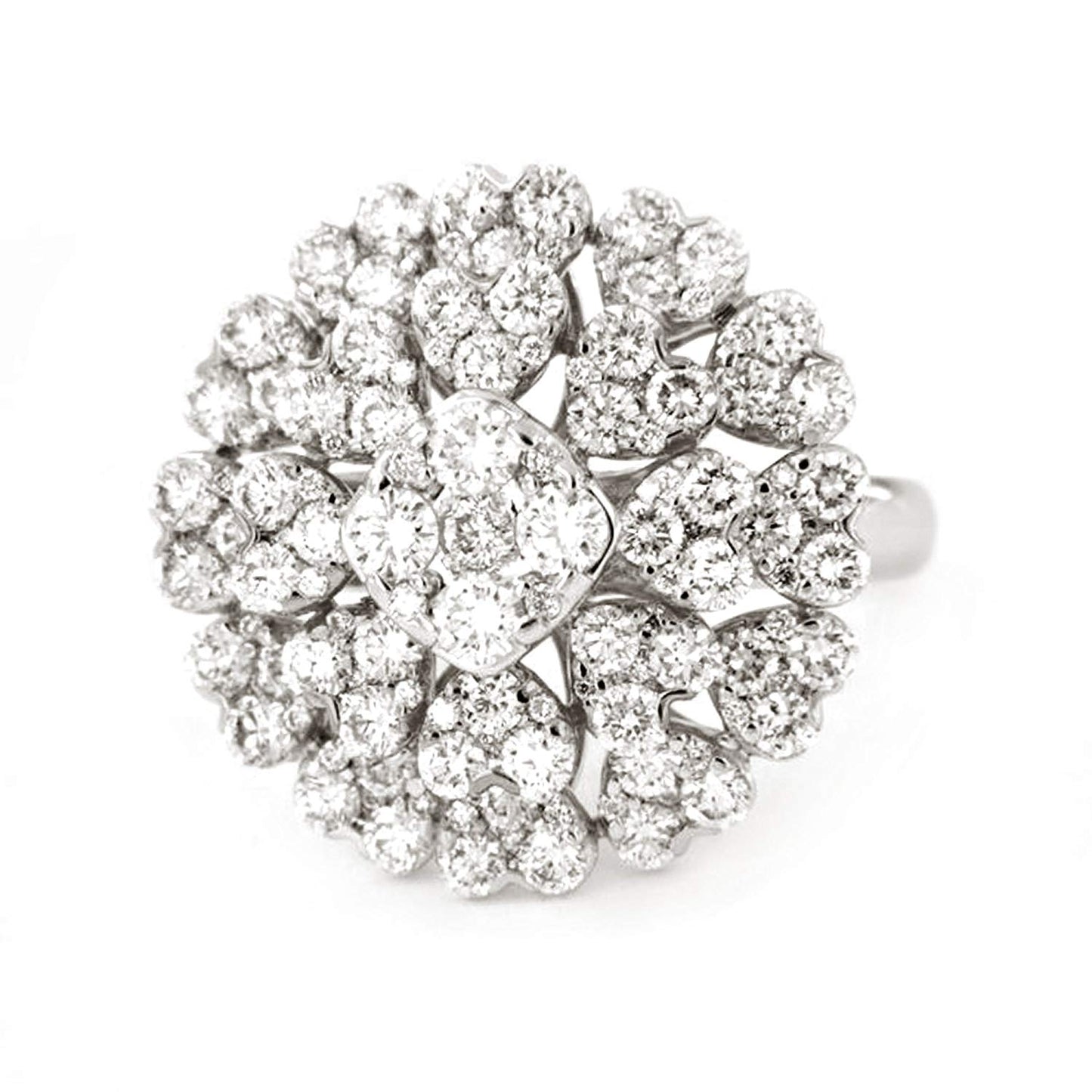 atjewels 18K White Gold Over .925 Sterling Silver White CZ Cocktail Ring MOTHER'S DAY SPECIAL OFFER - atjewels.in