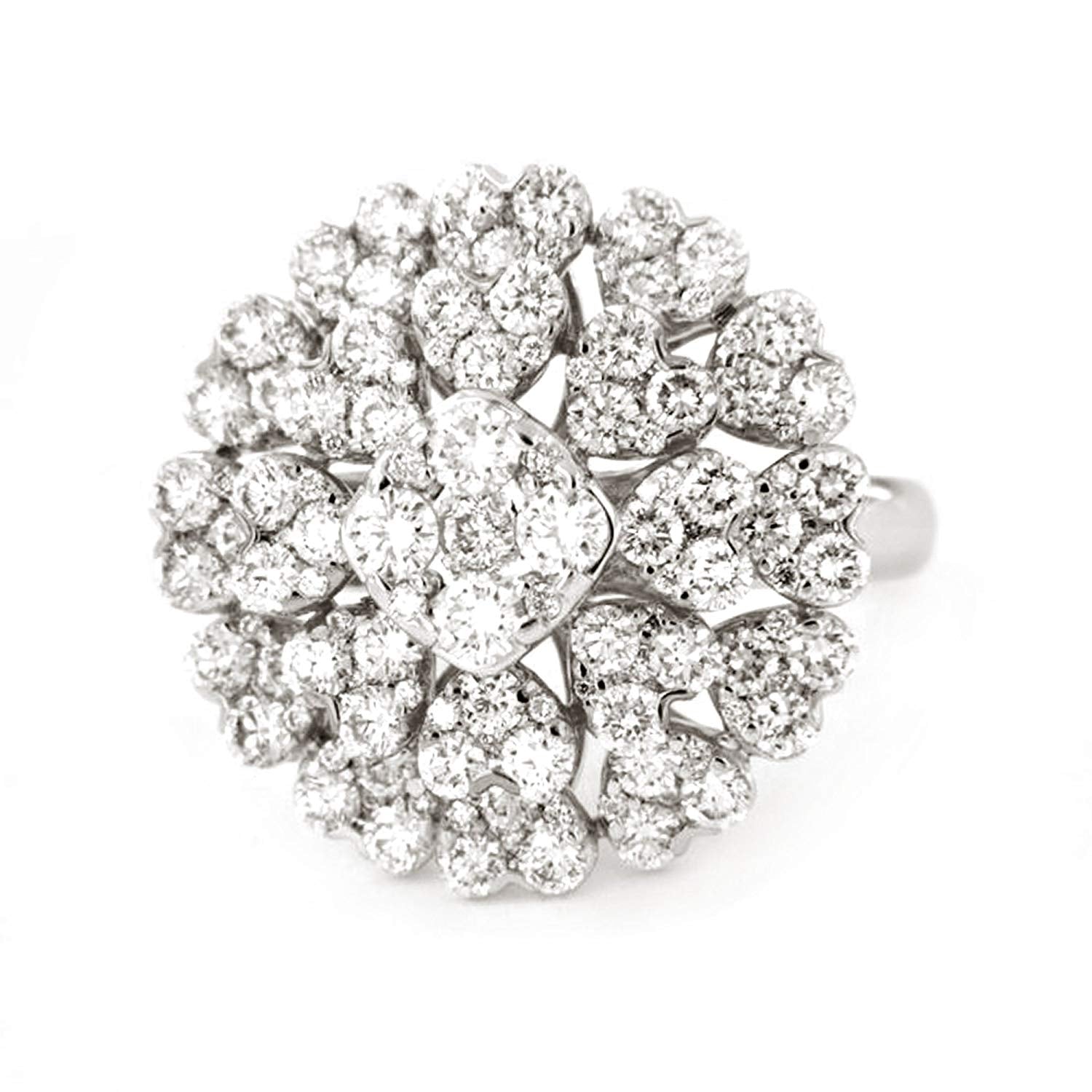 atjewels 18K White Gold Over .925 Sterling Silver White CZ Cocktail Ring MOTHER'S DAY SPECIAL OFFER - atjewels.in