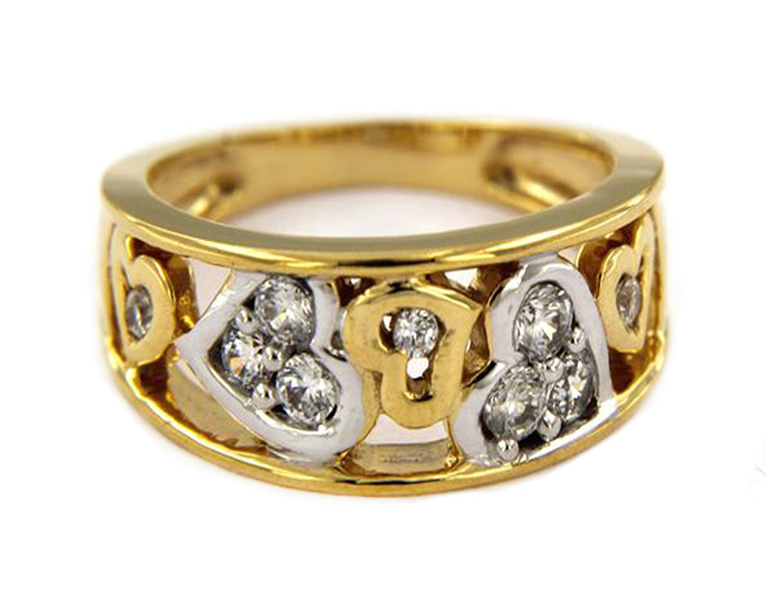 atjewels 14K Yellow Gold Over 925 Silver 0.78 TCW with Round White CZ Wedding Band Ring MOTHER'S DAY SPECIAL OFFER - atjewels.in