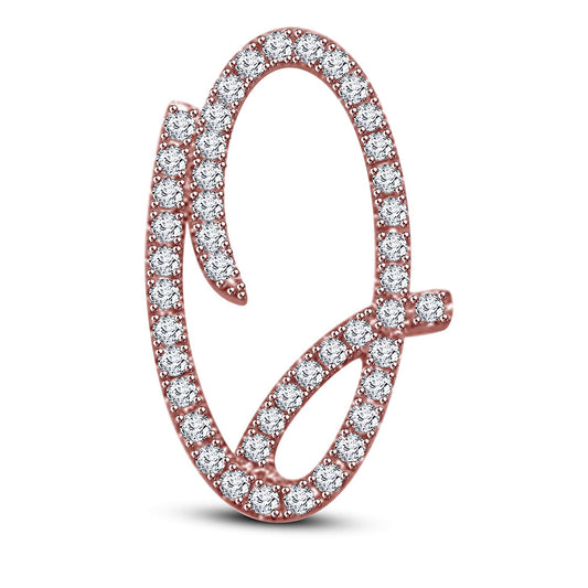 Mothers Day 14K White Gold Over .925 Sterling Silver White Cubic Zirconia Alphabet Q Letter Pendant Pave Set - atjewels.in