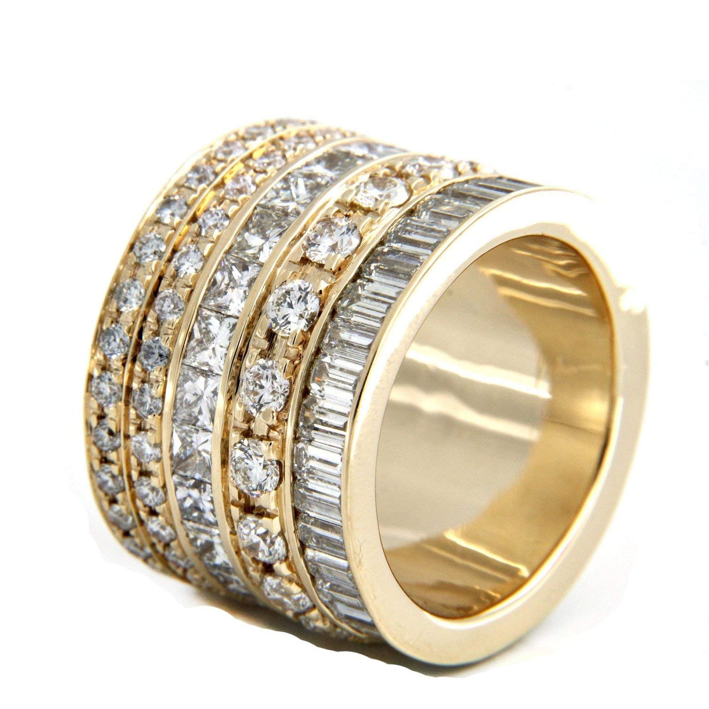atjewels 14K Yellow Gold Over 925 Silver White Cubic Zirconia Eternity Band Ring For Women's MOTHER'S DAY SPECIAL OFFER - atjewels.in