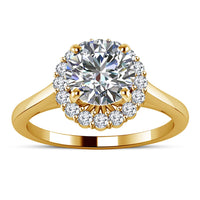 atjewels White CZ 18K Yellow Gold Over Sterling Silver Solitaire With Accents Ring For Women's MOTHER'S DAY SPECIAL OFFER - atjewels.in