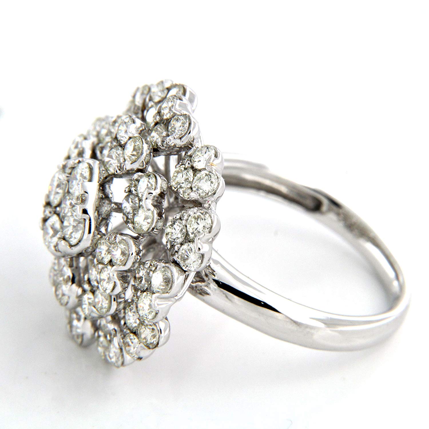 atjewels 18K White Gold Over .925 Sterling Silver White CZ Cocktail Ring MOTHER'S DAY SPECIAL OFFER - atjewels.in
