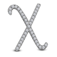 Mothers Day 14K White Gold Over .925 Sterling Silver White Cubic Zirconia Alphabet X Letter Pendant Pave Set - atjewels.in
