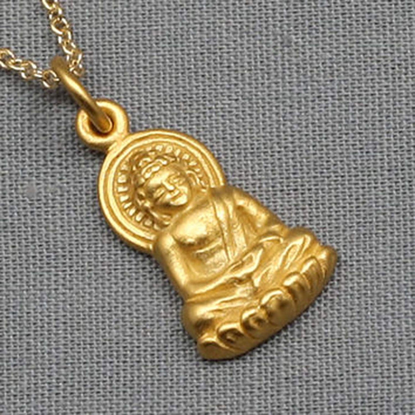 atjewels14K Yellow Gold Over .925 Sterling Silver Buddha Pendant For Uniex MOTHER'S DAY SPECIAL OFFER - atjewels.in
