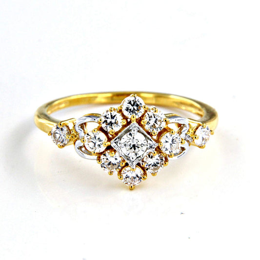 atjewels Cluster Ring For Women's with 14K Gold Over .925 Sterling Silver MOTHER'S DAY SPECIAL OFFER - atjewels.in