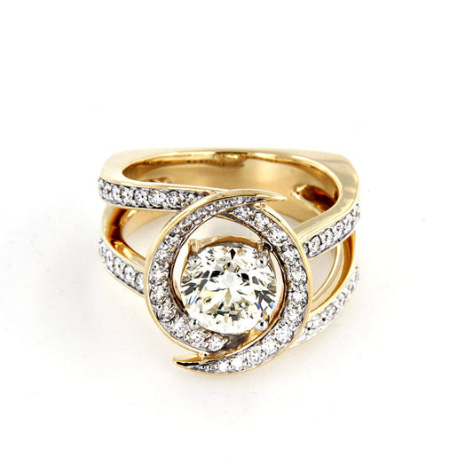 atjewels New 18k Yellow Gold Plated on .925 Sterling Silver Cluster Ring With White Diamond MOTHER'S DAY SPECIAL OFFER - atjewels.in