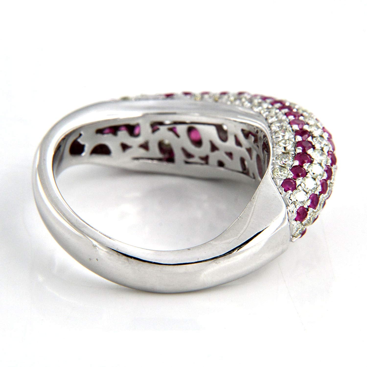 atjewels 18K White Gold Over .925 Sterling Round Pink Sapphire Cocktail Ring MOTHER'S DAY SPECIAL OFFER - atjewels.in