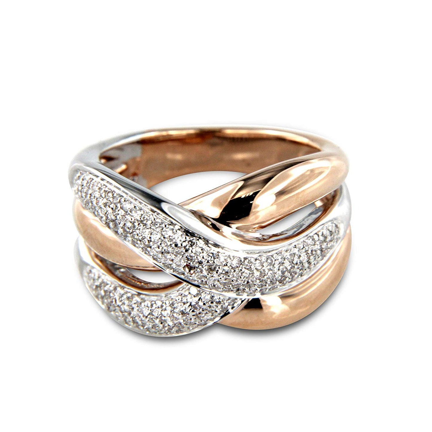 atjewels 14K Two Tone Gold Over .925 Silver Cubic Zirconia Eternity & Wedding Ring For Women's MOTHER'S DAY SPECIAL OFFER - atjewels.in