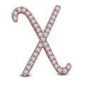 Mothers Day 14K White Gold Over .925 Sterling Silver White Cubic Zirconia Alphabet X Letter Pendant Pave Set - atjewels.in