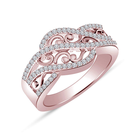 Women's Special Round White CZ in Rose Gold Over 925 Sterling Silver Engagement Ring From atjewels MOTHER'S DAY SPECIAL OFFER - atjewels.in