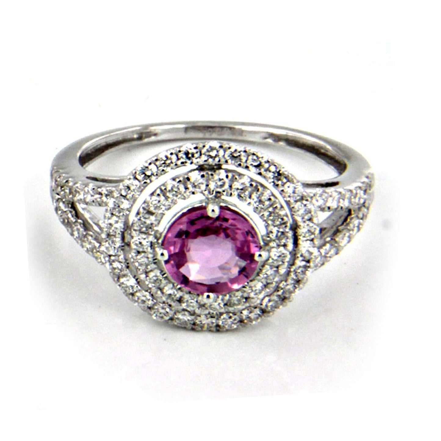 18K White Gold Over .925 Sterling Silver for Free Shipping Round Muticolor Stone Engagement Ring - atjewels.in