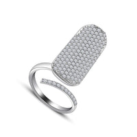 atjewels 14k White Gold Over .925 Silver White Cubic Zirconia Adjustable Nail Ring For Women's MOTHER'S DAY SPECIAL OFFER - atjewels.in