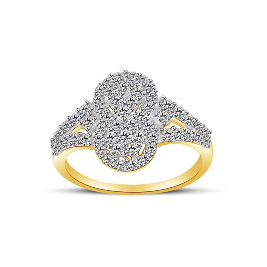 atjewels Round Cut White CZ 14k Yellow Gold Over .925 Sterling Silver Engagement Ring For Girl's & Women's For Navratri Special - atjewels.in