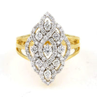 atjewels 18K Yellow Gold Over 925 Sterling Round White CZ Split Shank Engagement Ring For Free Sizing MOTHER'S DAY SPECIAL OFFER - atjewels.in