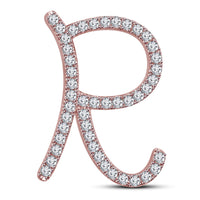 atjewels Mothers Day 14K Rose Gold Over .925 Sterling Silver White Zirconia Alphabet R Letter Pendant MOTHER'S DAY SPECIAL OFFER - atjewels.in