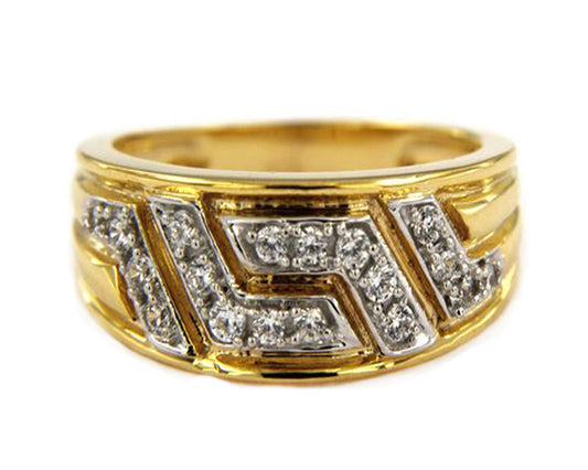 atjewels 14K Yellow Gold Over 925 Silver 0.49 TCW with Round White CZ Wedding and Anniversary Ring MOTHER'S DAY SPECIAL OFFER - atjewels.in