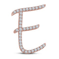 Mothers Day 14K Rose Gold Over .925 Sterling Silver White Cubic Zirconia Alphabet E Letter Pendant Pave Set - atjewels.in