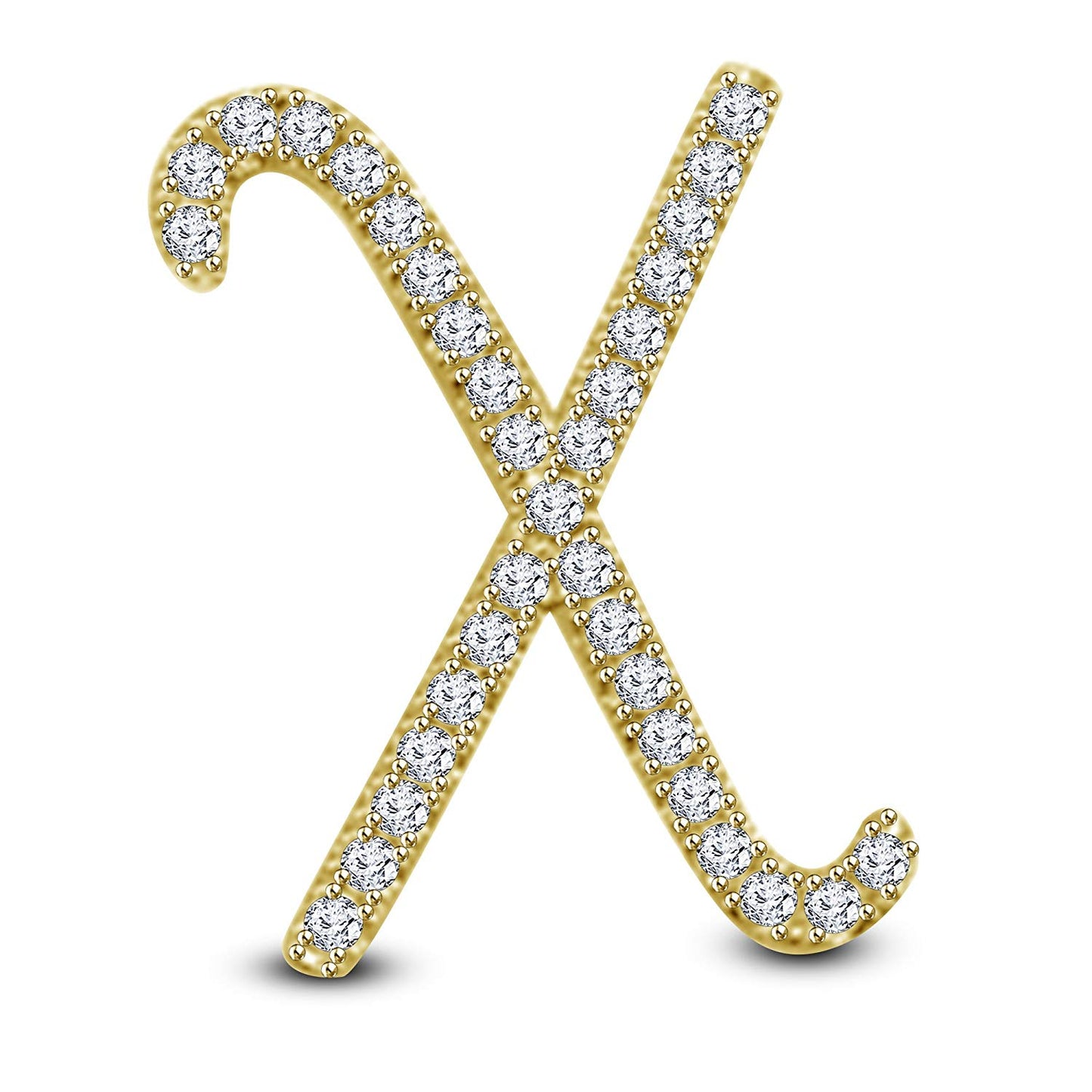 Mothers Day 14K White Gold Over .925 Sterling Silver White Cubic Zirconia Alphabet X Letter Pendant Pave Set - atjewels.in