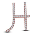Mothers Day 14K Yellow Gold Over .925 Sterling Silver White Cubic Zirconia Alphabet H Letter Pendant Pave Set - atjewels.in