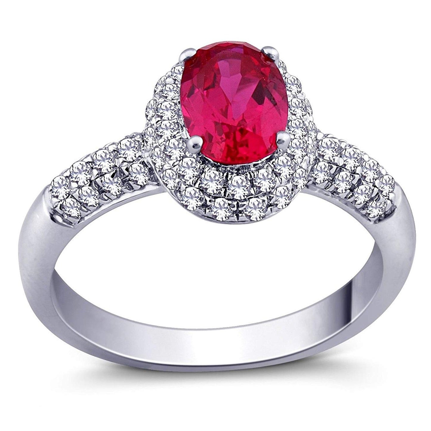 atjewels 925 Sterling Silver Oval Pink Sapphire and White CZ Solitaire with Accent Engagement Ring MOTHER'S DAY SPECIAL OFFER - atjewels.in