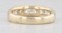 0.90 CT Round Cut Diamond 14K Yellow Gold Over 925 Sterling Silver Wedding Band Ring