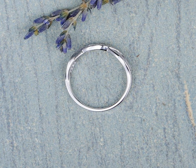 0.75 Ct Round Cut White Diamond Infinity Promise Gift Ring In 925 Sterling Silver