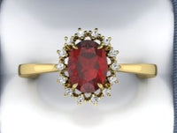 2 CT Oval Cut Red Garnet Diamond 925 Sterling Silver Women Anniversary Ring