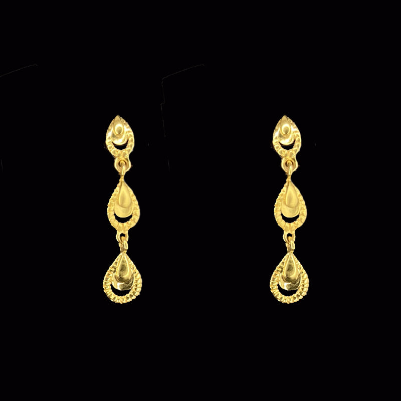 22K Gold Earrings For Women - 235-GER16365 in 3.450 Grams