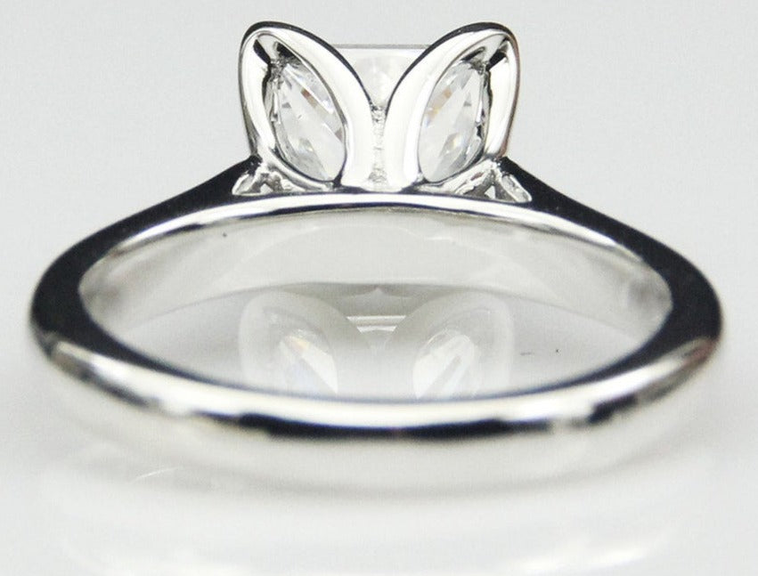 1 CT Princess Cut Diamond 925 Sterling Sliver Women Engagement Solitaire Promise Ring