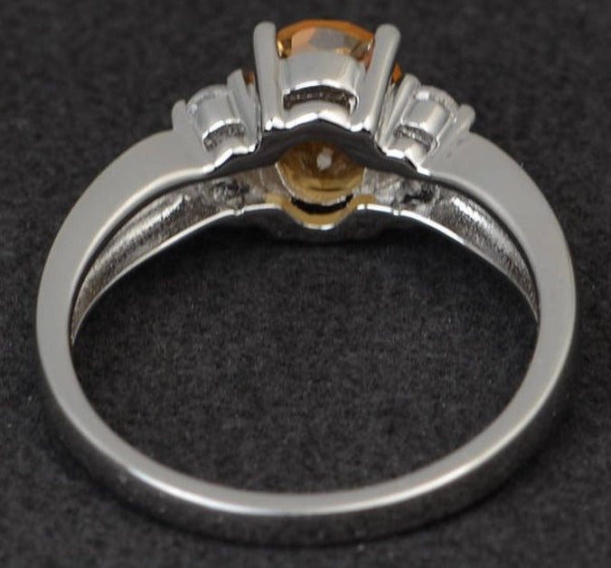 2 CT Oval Cut Yellow Citrine Diamond 925 Sterling Sliver Women Anniversary Ring Birthday Gift For