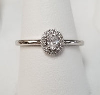 1 CT Oval Cut Diamond 925 Sterling Silver Wedding Promise Halo Ring