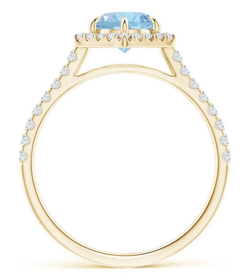 2 CT Round Cut Blue Aquamarine Diamond 925 Sterling Silver Men Promise Ring