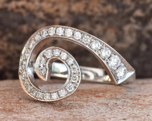 0.30 CT 925 Sterling Silver Round Cut Diamond Anniversary Wedding Ring