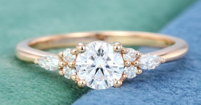 1 CT Round Cut Diamond Yellow Gold Over 925 Sterling Sliver Unisex Anniversary Gift Ring