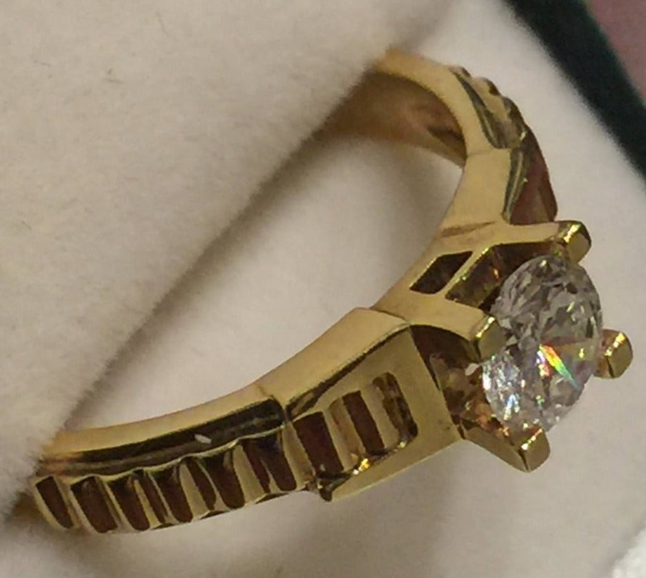 0.50 CT Round Cut Diamond 925 Sterling Silver Anniversary Solitaire Ring