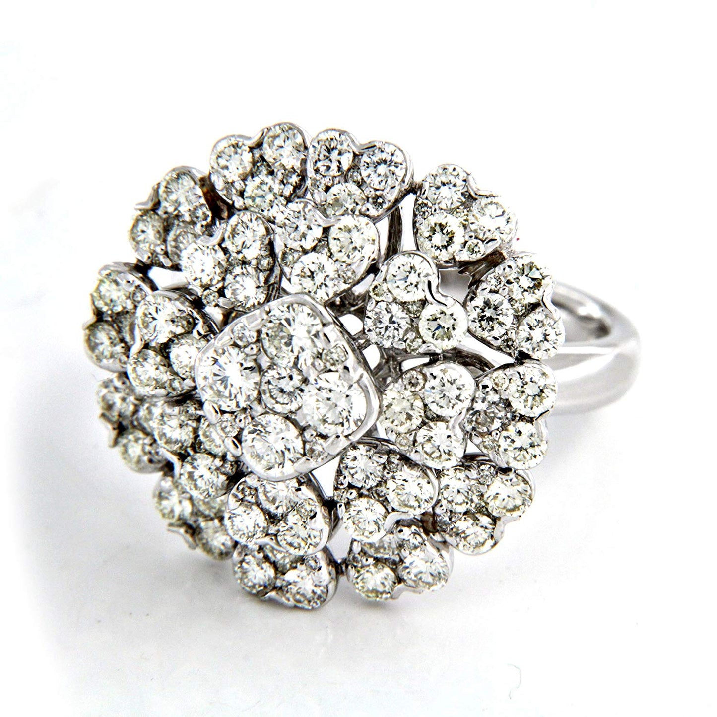 atjewels 18K White Gold Over .925 Sterling Silver White CZ Cocktail Ring MOTHER'S DAY SPECIAL OFFER - atjewels.in