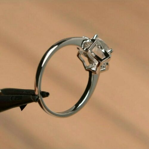 2.10 Ct Round Cut Aquamarine Diamond 925 Sterling Silver Solitaire Floral Proposal Ring