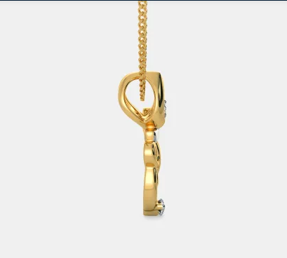 0.25 Ct Round Cut Diamond Two Tone On 925 Sterling Silver Shree Pendant