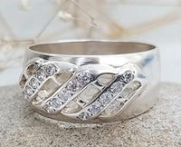 1/2 CT 925 Sterling Silver Round Cut Diamond Wedding Promise Band Ring