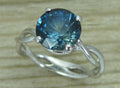 2 CT Round Cut Blue Sapphire 925 Sterling Silver Women Solitaire Engagement Ring Gift For Her
