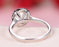 1 CT Round Cut White Gold Over On 925 Sterling Silver Solitaire W/Accents Promise Ring