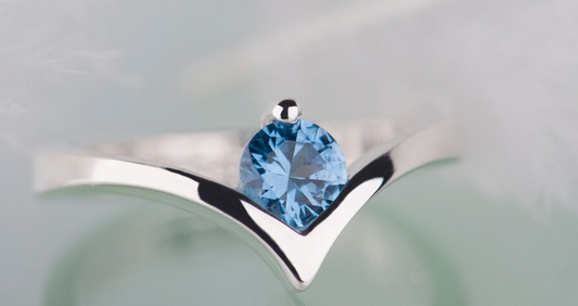 1 CT Round Cut London Blue Topaz White Gold Over On 925 Sterling Silver Solitaire Engagement Ring