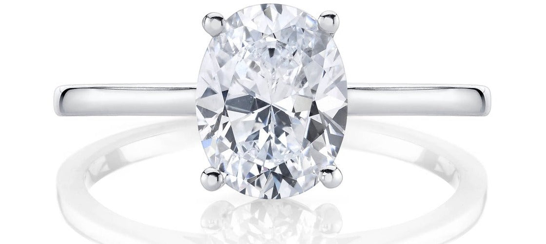 1 CT 925 Sterling Silver Oval Cut Diamond Women Solitaire Engagement Ring