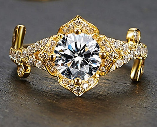 1 CT 925 Sterling Silver Women Round Cut Diamond Engagement & Anniversary Ring